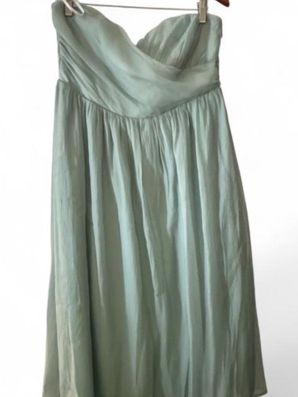 Lulu's Strapless Sweetheart Chiffon Dress in Mint